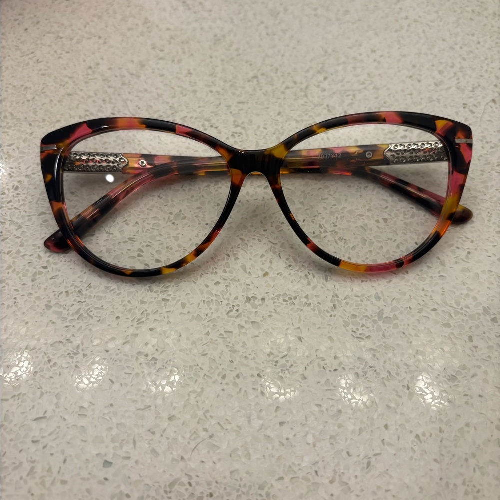 Black and Pink Cat-Eye Glasses